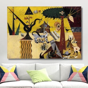 Joan Miró Canvas Wall Art,Joan Miro The Tilled Field Canvas Art,Surrealism Art,Joan Miró Painting,Tilled Field Wall Decor Art, Home Decor