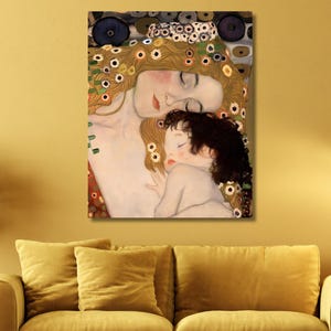 Gustav Klimpt Mother and Child Canvas Wall Art,Modern Wall Art,Gustav Klimt Poster,Famous Paintings,Gustav Klimt Canvas Art,Vintage Poster