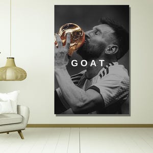 Lionel Messi Poster,GOAT Lionel Messi Canvas, Lionel Messi Print,Football Legend Poster, Argentina Football,Football Fan Gift, Gift for Kids