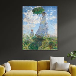 Monet kunst, Madame Monet en haar zoon Claude Monet schilderij, Claude Monet Print Gallery verpakt giclee wanddecoratie kunstwerk canvas, woondecoratie