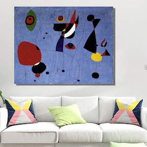 Joan Miró Abstract Surrealism Art,  Miro Poster,Joan Miro Canvas Wall Art,Abstact Canvas,Surreal Wall Art,Wrapped Surreal Canvas,Decor Art