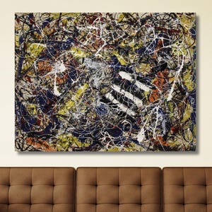 Jackson Pollock Abstract Print on Canvas Wall Art Print, Jackson Pollock, Abstrac Painting,Pollock Canvas Art,Living Room Wall,Ready To Hang
