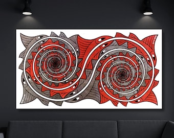 Escher Whirlpools Canvas Art, Escher Poster,Escher Wall Art, Maurits Cornelis Escher Canvas Art,Abstract Decor for Home Office , Home Decor