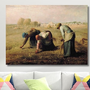 Jean François Millet The Gleaners 1857 Canvas Print Poster Art, Jean Francois Painting, The Gleaners Canvas , Home Office Decor, Home Decor