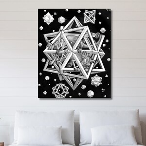 Maurits Cornelis Escher Poster, Stars by Maurits Cornelis Escher Canvas Wall Art, Surrealist Poster Canvas, Escher Print Art,Redy to Hang