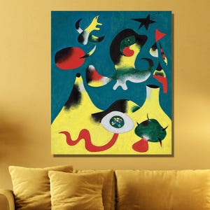Joan Miro Print,Joan Miro Painting Wall Art,Joan Miro Poster,Joan Miro Exhibition Canvas Wall Art,Surrealism Modern Art,Ready to Hang Decor
