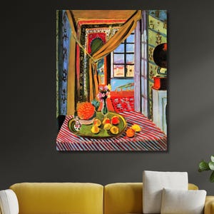 Matisse Interior Design Print Art,Henri Matisse Interior Design Poster Canvas Wall Art,Henri Matisse Art,Famous Canvas Print Art Home Decor