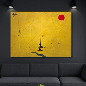 Joan Miro Hermitage Canvas Print Art,Surreal Wall Art,Wrapped Surreal Poster Art,Miro Abstact Canvas,Joan Miró Abstract Print,Modern Decor