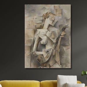 Picasso Canvas Poster Print,Pablo Picasso Mandolin Canvas,Pablo Picasso Painting Art,Modern Canvas Art Decor,Gift For ideas,Home Decor