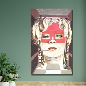 Salvador Dali Canvas Print  Surrealist Print Salvador Dali Exhibition Canvas Wall Art Abstract Art Prints Canvas Wall Art Mae West Wall Art