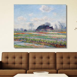 Champ de Tulipes Claude Monet 1876 Canvas Art,Claude Monet Tulip Field Painting,Claude Monet Print Gallery Artwork,Monet Print,Home Decor