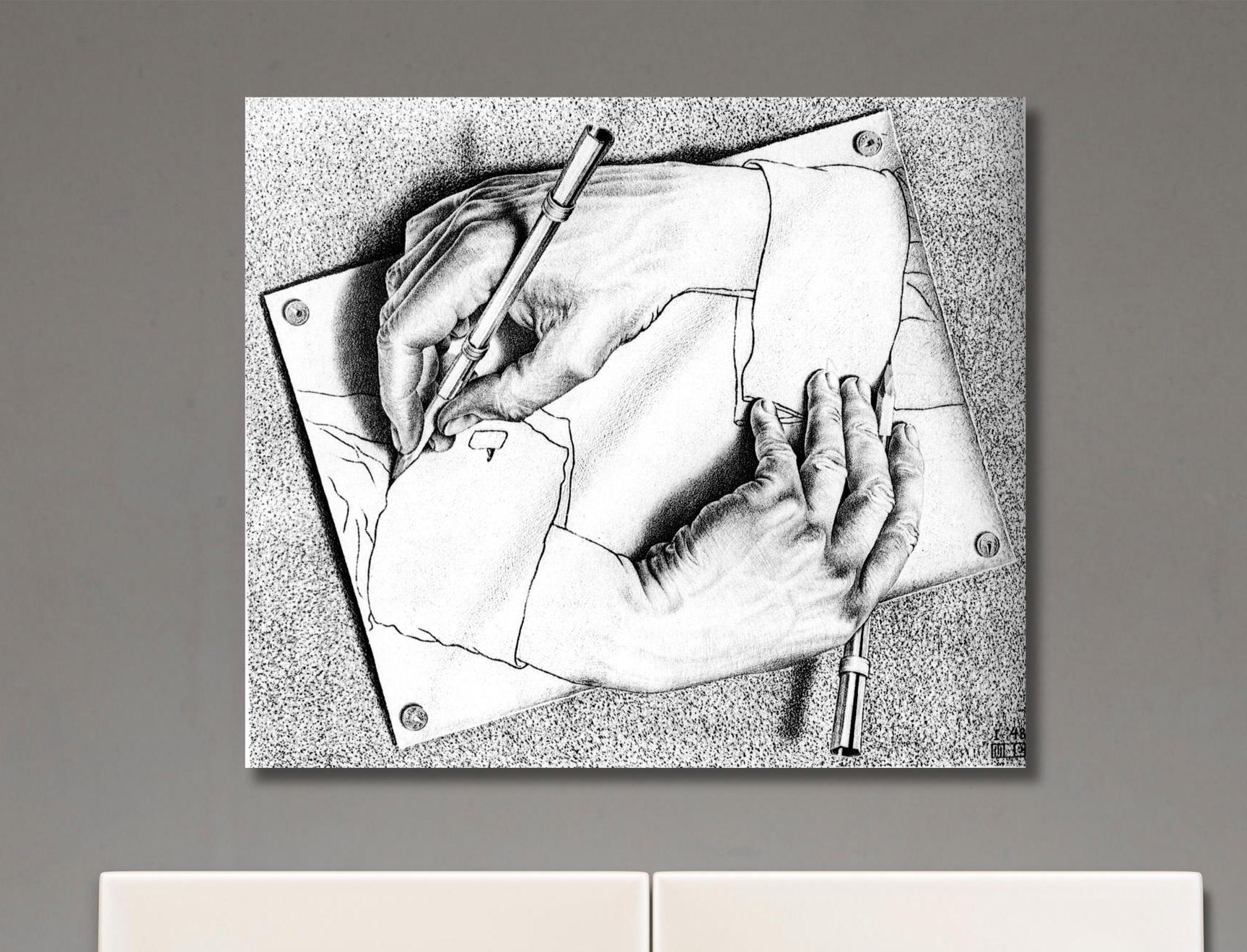 Escher drawing hands - Etsy 日本
