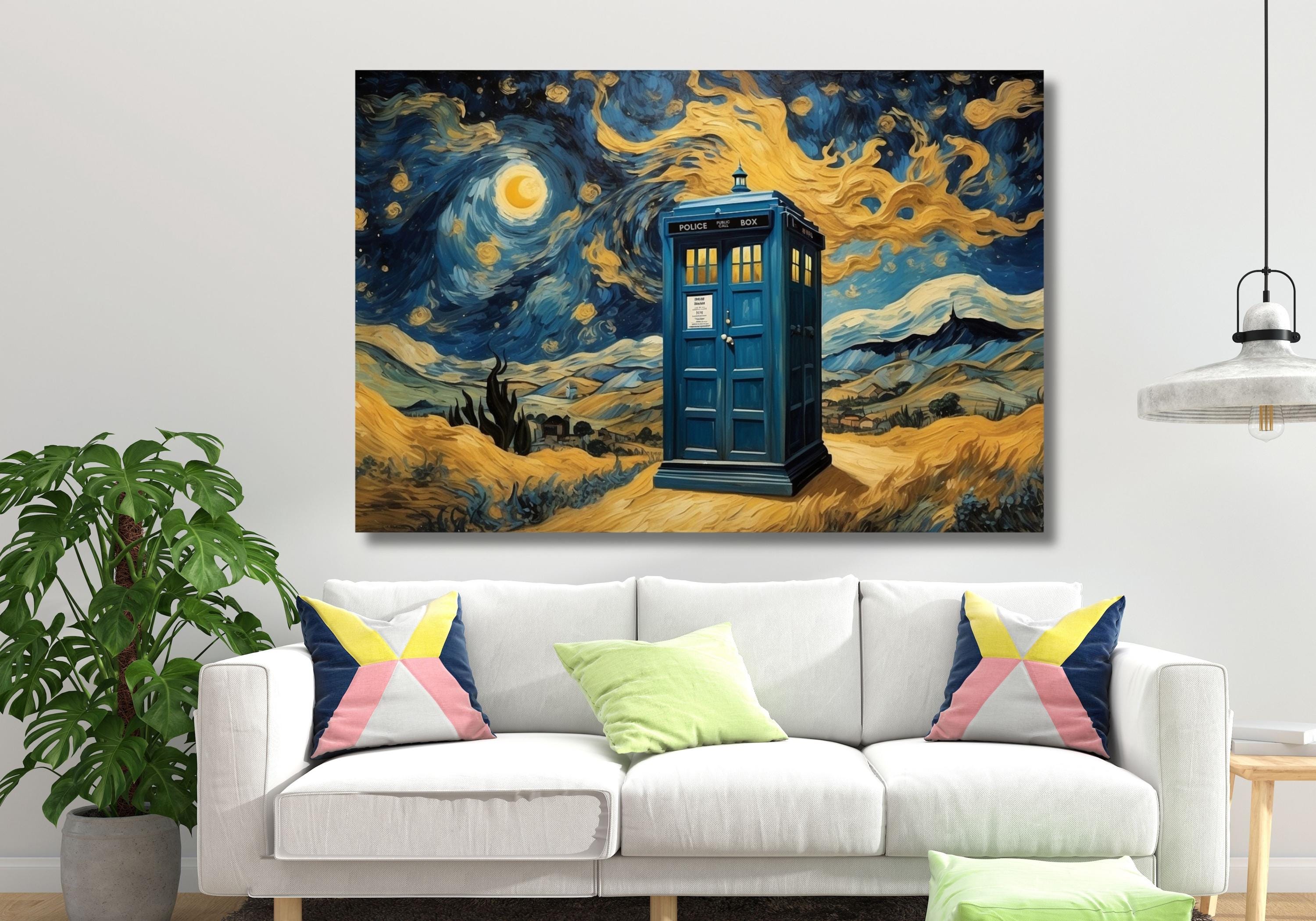 Doctor Who Wall Art Doctor Who Tardis Box Vincent Van Gogh the Starry ...