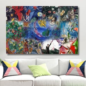 Marc Chagall Art Exhibition Poster,Marc Chagall Canvas Poster Wall Art, Cubism Wall Art Design,Museum Print Art,Marc Chagall Poster Decor