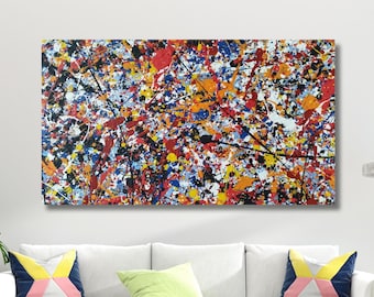 Jackson Pollock Art,Pollock Canvas Art,Jackson Pollock Abstract Canvas Wall Art,Painting,Pollock Print Living Room Wall Art,Home Decor Art