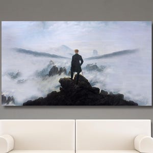 Caspar David Friedrich Wall Art Canvas,Original Print Canvas Art,Caspar David Friedrich Wanderer Above The Sea of Fog Canvas,Ready To Hang
