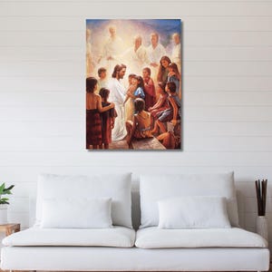 JESUS And The CHILDREN Canvas Poster Religious Room Decor Catholic Art Christian Gifts Scripture Wall Art Modern Christian Art Home Decor