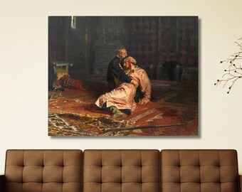 イリヤ・レーピン - イワン雷帝が息子を殺害する (1885) - 古典絵画