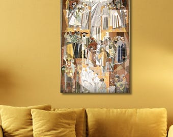 Jesus Touchdown Canvas Art,Notre Dame College Football Man Cave Fighting Irish Bar Dorm Room Gift,Touchdown Jesus Poster Print,Ready To Hang