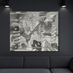 Maurits Cornelis Escher Flat Worms 1959 Canvas ,Escher Wall Art,Maurits Cornelis Escher Art,Abstract Decor for Home Office,Home Decor Art