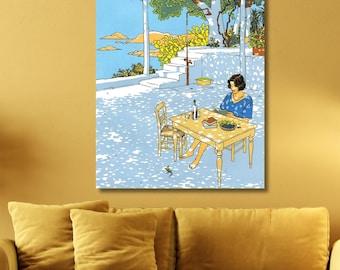 Summer By Vittorio Giardino Painting Print,Vittorio Giardino Canvas Wall Art,Gift Home Decor Art,Summer Painting,Summer Art,Home Decor