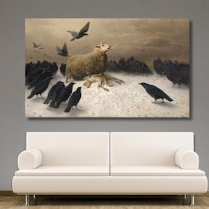 August Friedrich Albrecht Schenck Anguish Lane Print Art,Anguish by August Friedrich Schenck,Famous Painting,Sheep,Instant Art,Home Decor