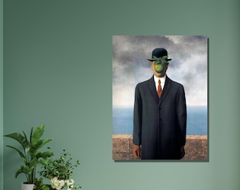 Rene Magritte Artworks Print,René Magritte The Son of Man (1964) Poster Wall Art,The Son of a Man Canvas Wall Art , Rene Magritte Poster Art