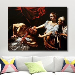 Caravaggio Print,Judith Beheading Holofernes Canvas,Reproduction Famous Art print,Living Room Wall Art,Caravaggio Canvas Print,Home Decor