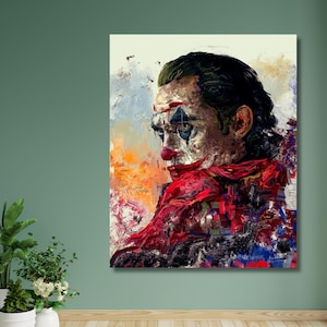 Joker Oil Painting Canvas Art Joker Wall Decor Joker Canvas Wall Art Joker Painting Extra Large Poster Art Joker Comic Poster Ready To Hang