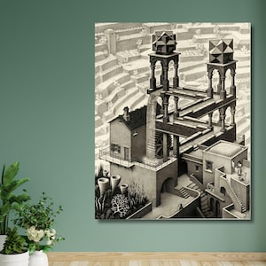 Maurits Cornelis Escher,Escher Poster,Maurits Cornelis Escher Waterfall,Maurits Cornelis Escher Poster,Escher Print,Surrealist Poster Decor