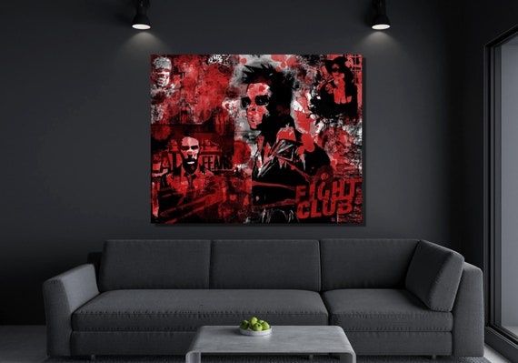 Fight Club Poster,fight Club Movie Graffiti Canvas,tyler Durden