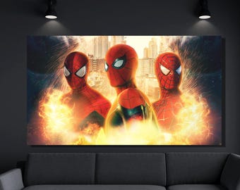 Cuadro de Spiderman, lienzo de Spiderman, impresión de la película No Way Home, póster de arte magnífico, decoración de pared de película, póster de Spider-Man, regalo para niños