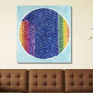 Poster d&#39;arte di Alma Thomas, stampa di Alma, Alma Thomas Snoopy Early Sun Display su tela Earth, stampa d&#39;arte astratta, poster di una mostra, pronto da appendere