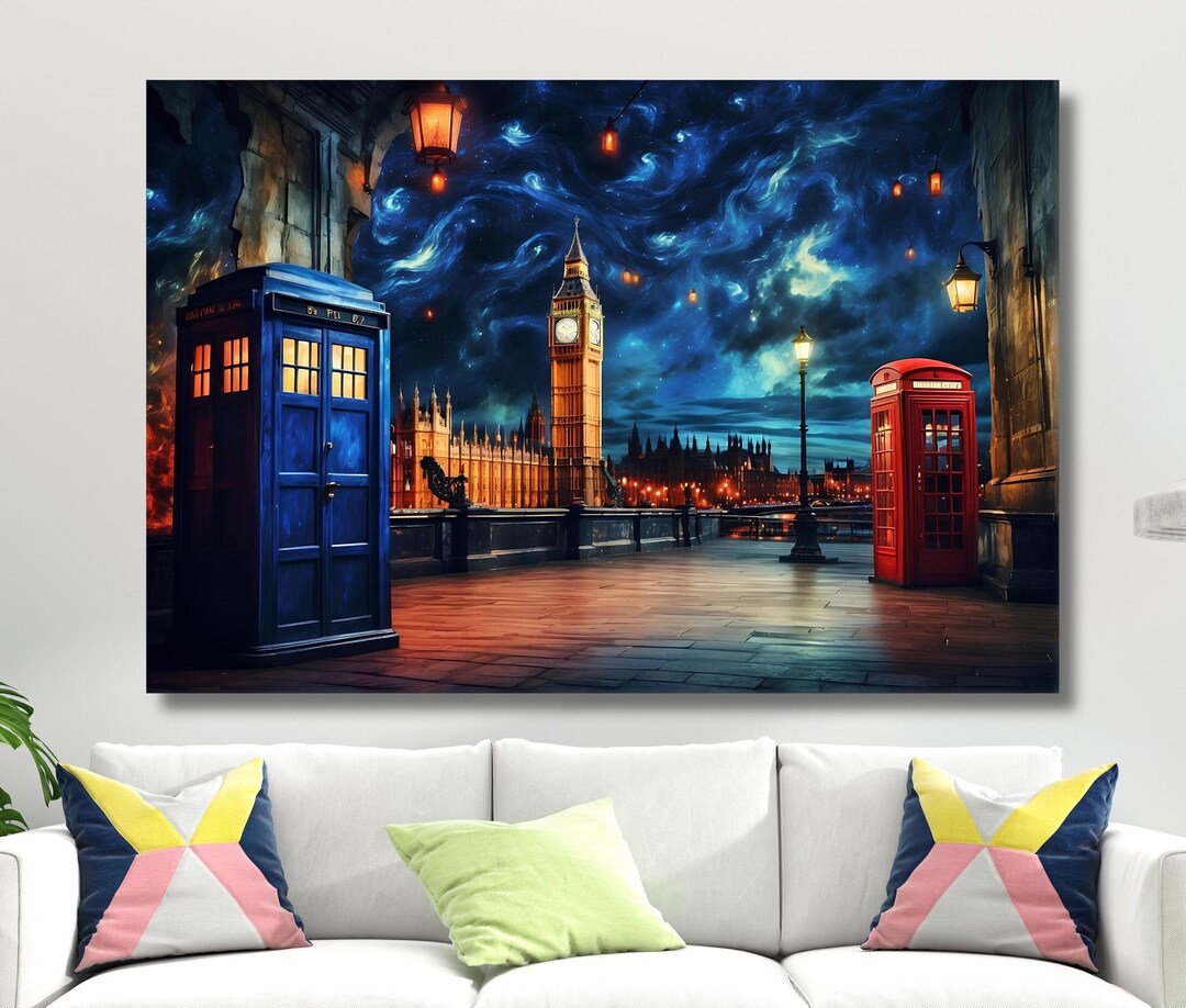 Doctor Who Tardis Box London Canvas Painting Doctor Who Tardis Canvas ...