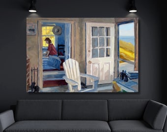 Edward Hopper Museum Gemälde Kunst, Edward Hoppers Truro Studio Schlafzimmer Leinwand Druck Kunst, modernes Plakat, Hopper Wandkunst, fertig zum Aufhängen des Plakats