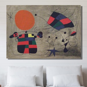 Joan Miro Canvas Wall Art Joan Miro Poster Abstact Canvas Surreal Wall Art Wrapped Surreal Canvas Miró Abstract Surrealism Art Joan Miro Art