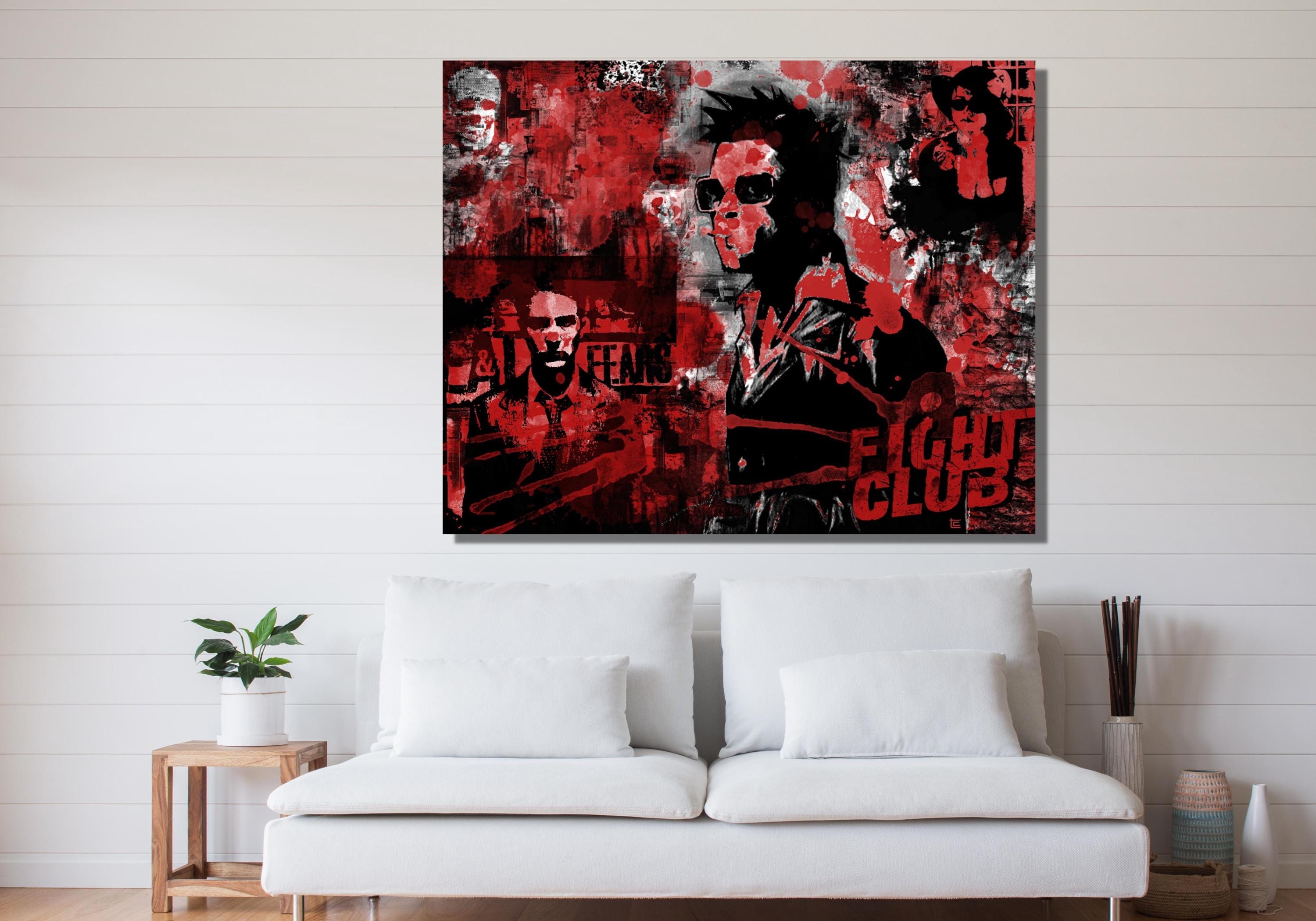 Fight Club Poster,fight Club Movie Graffiti Canvas,tyler Durden