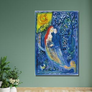Marc CHAGALL Art,Marc Chagall Painting Chagall la Mariee Canvas Wall Art,Surrealism Canvas Wall Art,Marc CHAGALL Woman Canvas,Wall Art Print