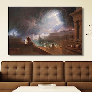 John Martin Painting Art,John Martin Seventh Plague of Egypt Canvas,John Martin Artwork Poster,Martin Art,Office Home Wall Art,Home Decor