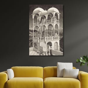 Maurits Cornelis Escher Canvas,Maurits Cornelis Escher,Escher Poster,Maurits Cornelis Escher Poster,Escher Print,Surrealist Poster Decor