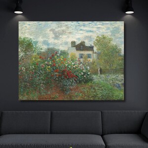 Claude Monet Water Lilies Canvas Print Wall Art, Claude Monet Gallery Wrapped Giclee Wall Décor Artwork Canvas, Monet Painting,Home Decor