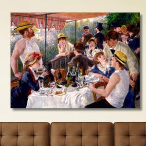 Pierre Auguste Renoir Luncheon of the Boating Party Print Canvas, Exhibition Poster Wall Art ,Spiritual Modern Print Wall Decor, Home Decor