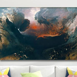 John Martin Painting Canvas,Famous Painting Art,John Martin Artworks Poster,John Martin Wall Art,Office Home Wall Art Decors,Ready To Hang