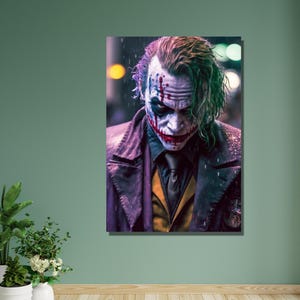 Joker Oil Painting Canvas Art Joker Canvas Wall Art Joker Wall Decor Joker Painting Extra Large Print Art Joker Comic Poster Ready To Hang