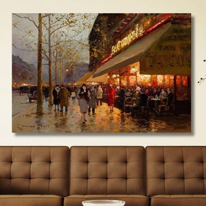 La Coupole Montparnasse Paris Edouard Leon Cortes,Edouard Leon Cortes Paris Canvas, Montparnasse Paris Landscape,Dinning Room,Home Art Decor