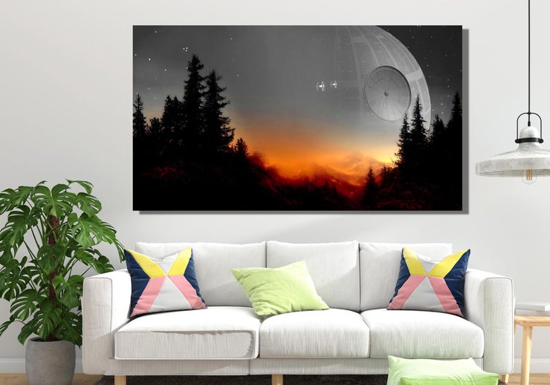 Starwars Death Star Canvas Wall Art, Return of the Jedi Star Wars ...