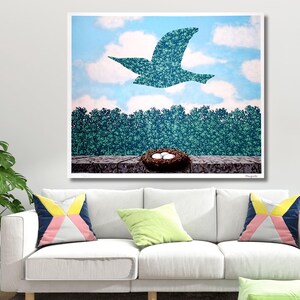 Arte de parede em tela de René Magritte, pintura de René Magritte, tela de René Magritte, arte de parede com impressão de reprodução, decoração de arte de parede moderna, arte de decoração para casa