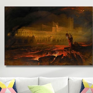 John Martin Painting Art,John Martin Lava Canvas,Famous Painting Art,Office Home Wall Art Decors,John Martin Artworks Poster,Ready To Hang