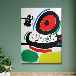 Joan Miro Print,Joan Miro Poster,Joan Miro Exhibition Canvas Wall Art,Surrealism Modern Art,Joan Miro Painting Wall Art,Ready to Hang Canvas