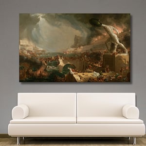 The Course of Empire 1836 Canvas Art,The Course of Empire Destruction Art,Thomas Cole Art,Huge Wall Art,Thomas Cole Wall Art, Home Decor Art